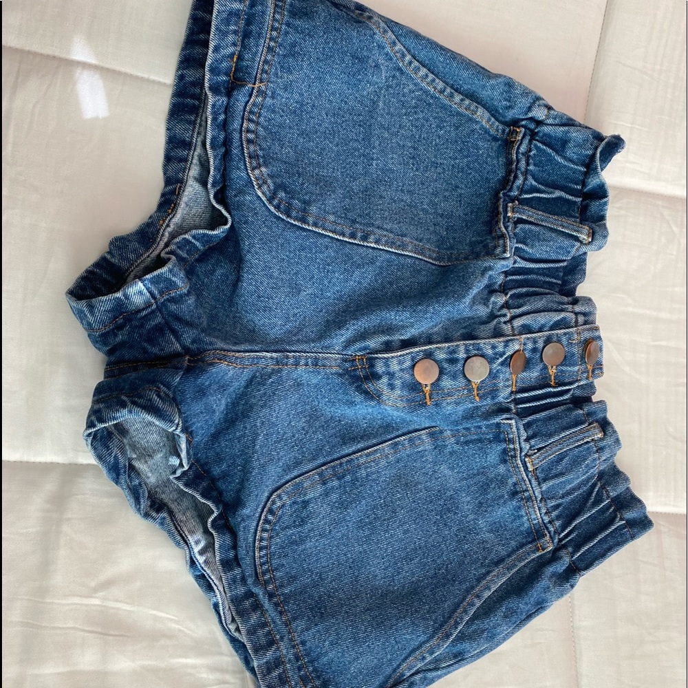 Honey punch blue denim shorts